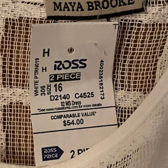 Nice  Maya Brooke White 2 pc dress with  matching jacket - Picture 4 of 11